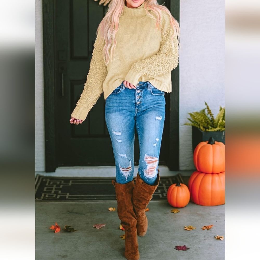 NWT PRETTYGARDEN Fall Turtleneck Sweater Knit Pullover